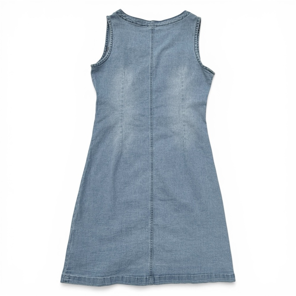 Sleeveless V-Neck Button Front Denim Dress Women's Medium Coastal Cowgirl - Picture 5 of 11